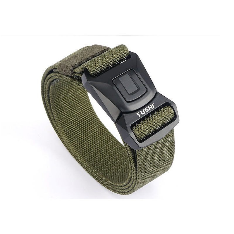 Cinturón táctico militar para senderismo, de nailon, con hebilla de liberación rápida y resistente.