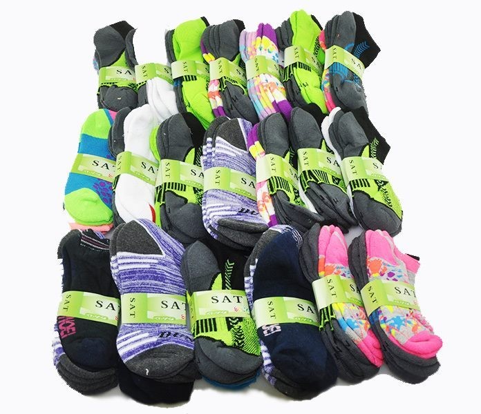 Venta al por mayor de calcetines tobilleros acolchados para niños (60 pares) de 6 a 8 años