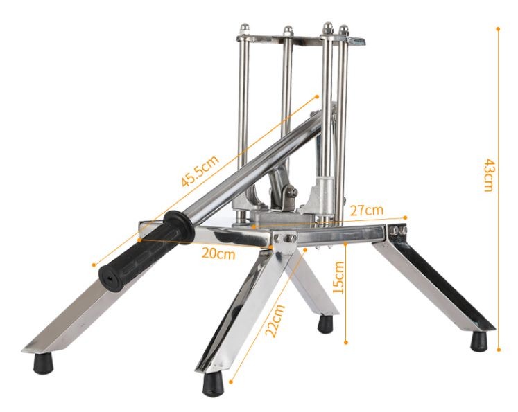 Máquina vertical de aleación para hacer tiras de frutas y verduras con 4 cuchillas