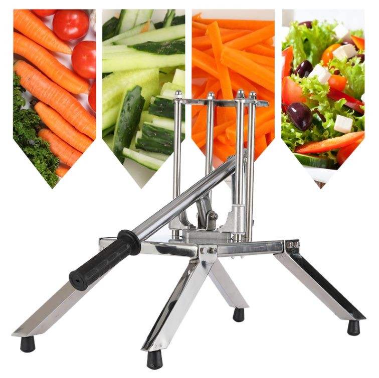 Máquina vertical de aleación para hacer tiras de frutas y verduras con 4 cuchillas