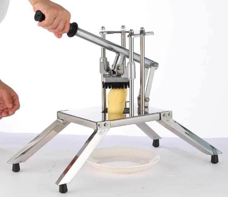 Máquina vertical de aleación para hacer tiras de frutas y verduras con 4 cuchillas