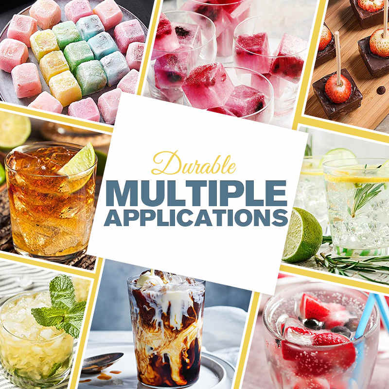 Molde de silicona para cubitos de hielo con tapa DIY, 6 rejillas, fondo suave, molde para cubitos de hielo, bandeja cuadrada para hacer cubitos de hielo de frutas, herramientas de barra de cocina, accesorios