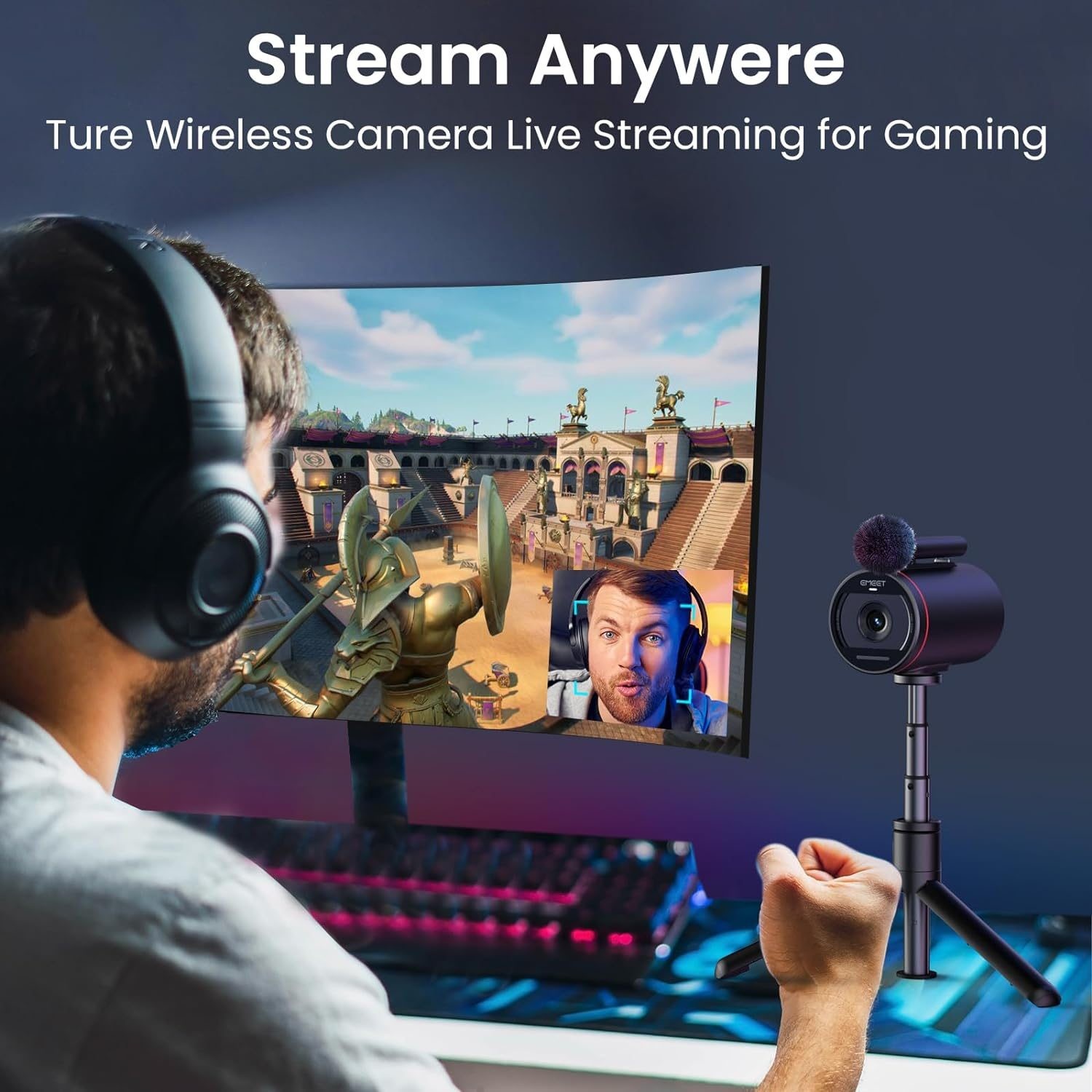 EMEET StreamCam One - Cámara de transmisión inalámbrica 1080P - ENVÍO RÁPIDO Y GRATUITO