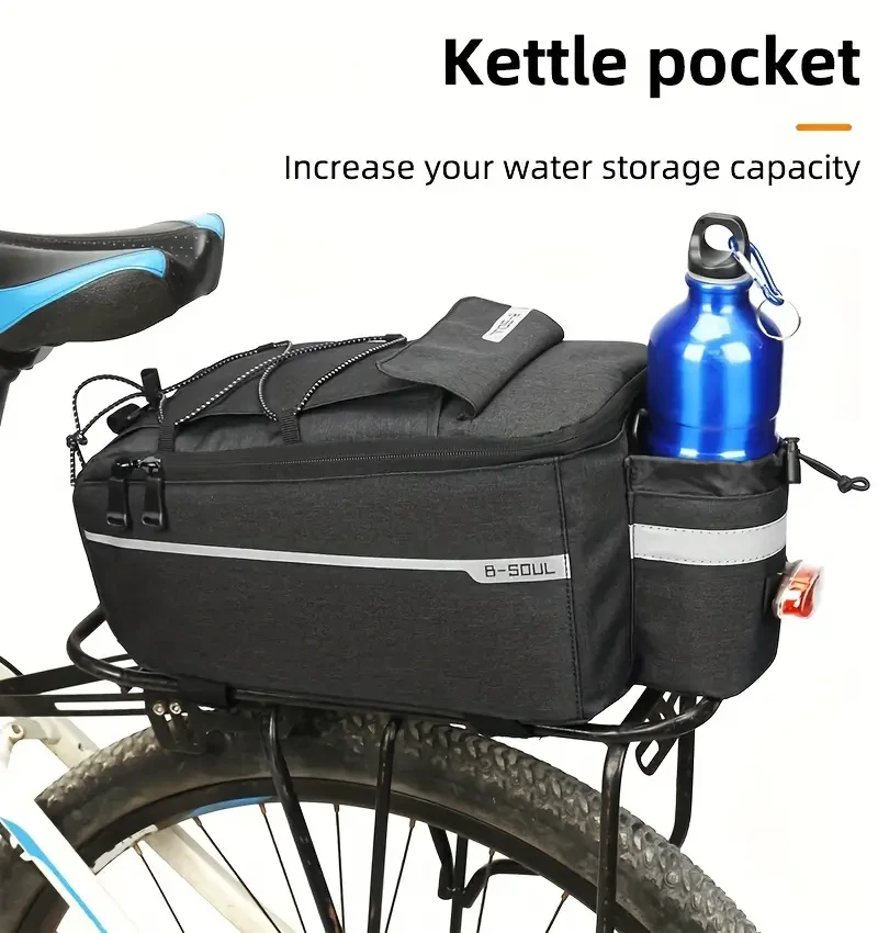 Bolsa de viaje para bicicleta de gran capacidad, desmontable, con aislamiento y correa de hombro ajustable, de nailon impermeable y portátil.