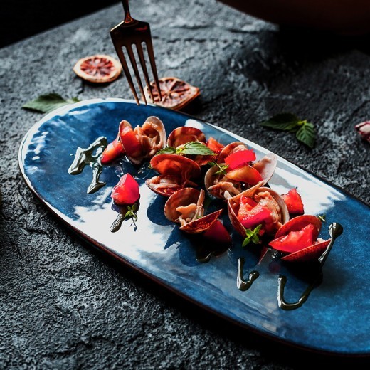 Plato de sushi, sashimi, plato de aperitivos, plato plano
