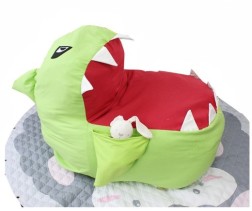 Bolsa de almacenamiento de juguetes de peluche para niños de tiburón, puf, sofá perezoso, silla para bebé