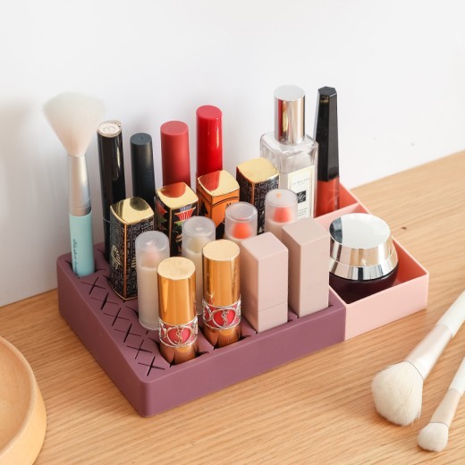 Organizador de escritorio para guardar lápices labiales y cosméticos