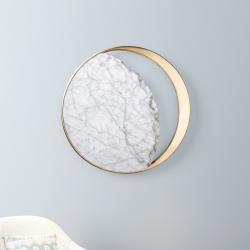 Lámpara de pared LED de mármol para mesita de noche, diseño artístico creativo, aplique de pared Eclipse, iluminación