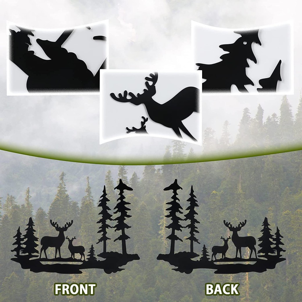 Colgante decorativo de pared con diseño de ciervo en el bosque