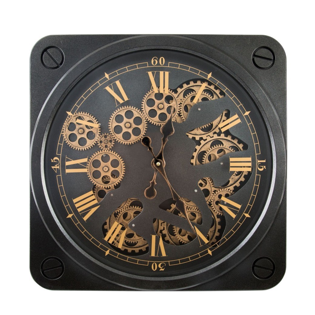 Reloj de pared vintage de plástico con engranajes de arte creativo americano