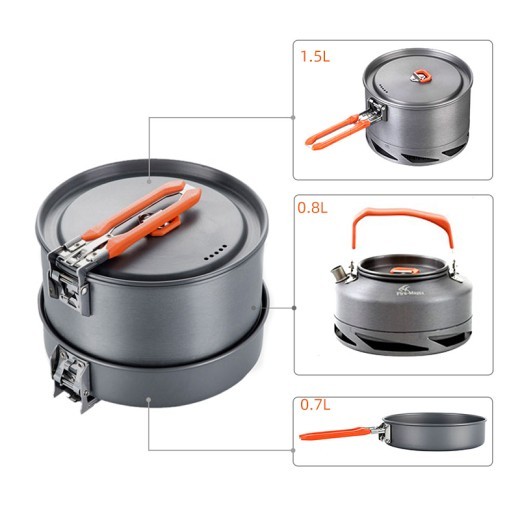 Utensilios de cocina para exteriores, utensilios de cocina portátiles para acampar, juego de calor para picnic