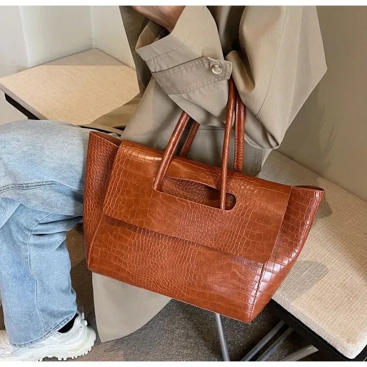 Nuevo bolso de mano de gran capacidad con estampado de piedras