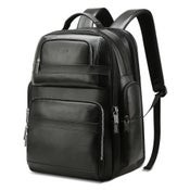 Bopai 851 019811 Mochila de cuero impermeable antirrobo de gran capacidad para computadora portátil.