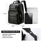 Bopai 851 019811 Mochila de cuero impermeable antirrobo de gran capacidad para computadora portátil.