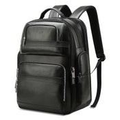 Bopai 851 019811 Mochila de cuero impermeable antirrobo de gran capacidad para computadora portátil.