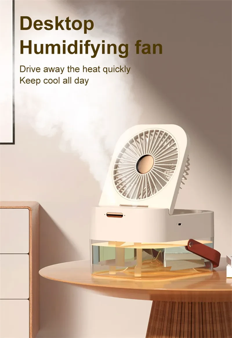 Ventilador portátil con humidificador y pulverizador