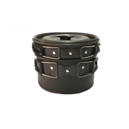 Juego de utensilios de cocina para acampar al aire libre con olla de alúmina, venta al por mayor, disponible en stock