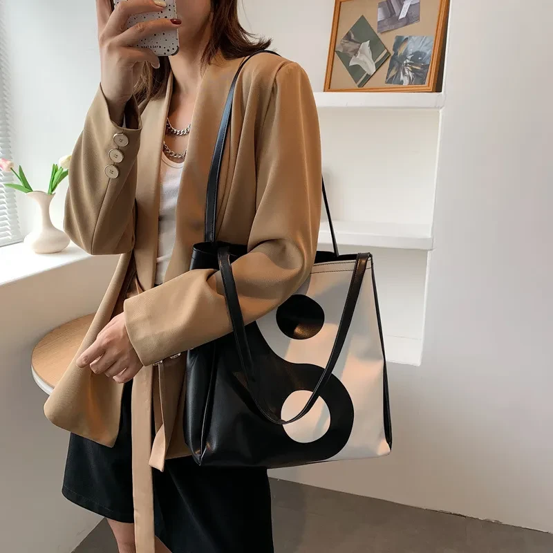 Bolso de hombro sencillo de gran capacidad para mujer