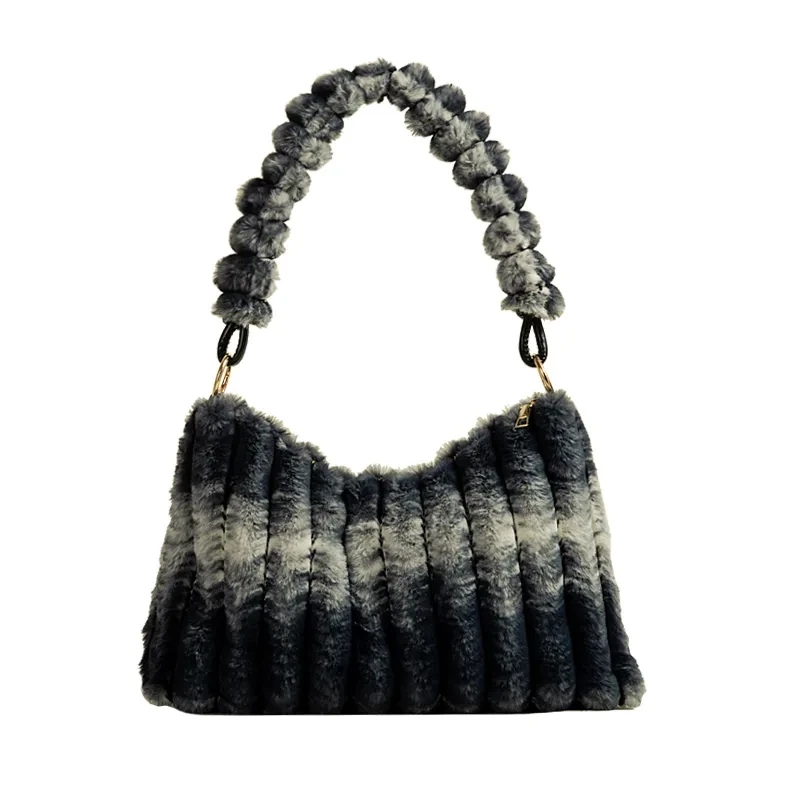 Bolso de hombro de felpa de alta calidad para mujer, de gran capacidad