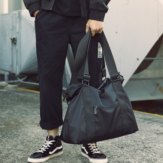 Bolsa de viaje de mano para hombre, bolsa de lona de gran capacidad para viajes de negocios