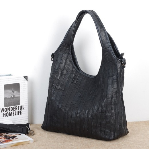 Bolso bandolera informal de un solo hombro con rayas de colores de primera capa