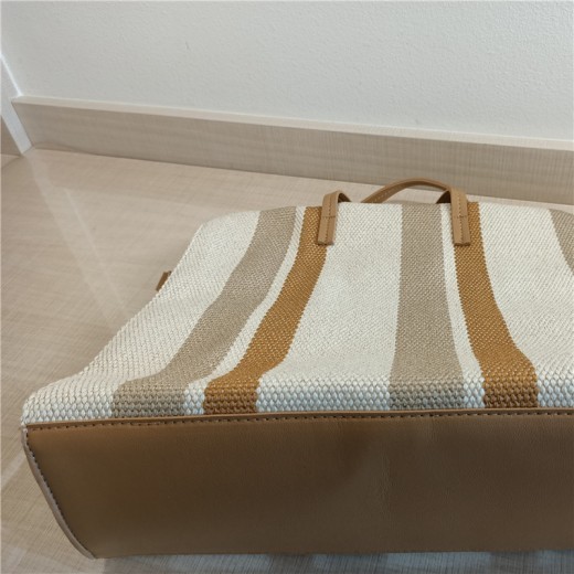 Bolso bandolera de lona a rayas de un solo hombro para estudiantes, bolso bandolera portátil de moda para damas.