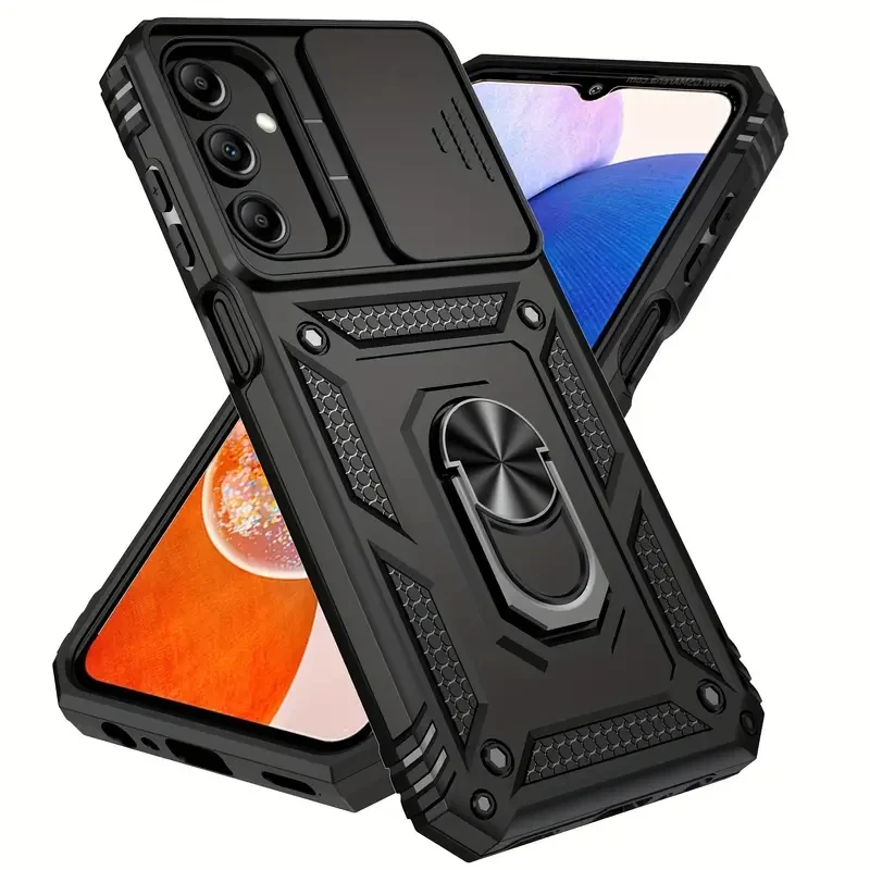 Funda 3 en 1 para Samsung Galaxy A55, A54, A35, A34, A15, A14 y A03S (versión estadounidense 5G), con ventana protectora y soporte para Galaxy A16.