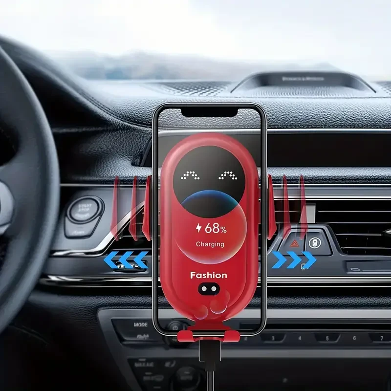 Cargador inalámbrico para coche, soporte para teléfono con ventilación, sujeción automática, carga rápida para iPhone 16 Pro Max/16/15/14/13/12/11/XS/X/8, Samsung Galaxy S24/S23/S22/Note 20 Ultra/Note 10/S10/S9/S8
