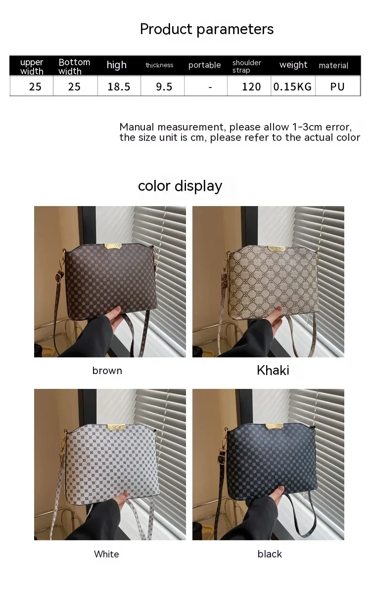 Bolso bandolera cuadrado para presbicia de mediana edad, gran capacidad