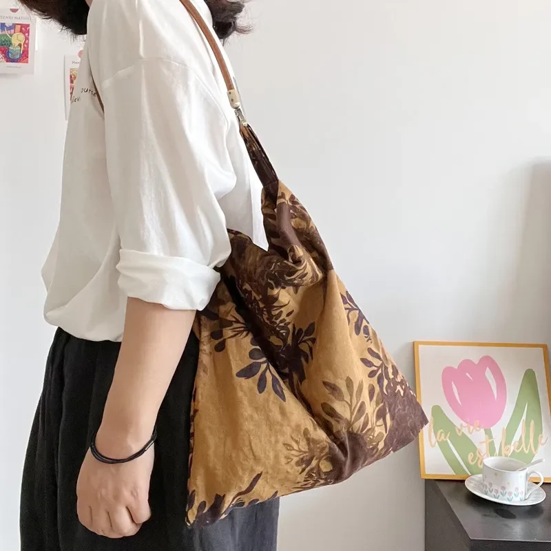 Bolso bandolera de un solo hombro con estampado chino retro