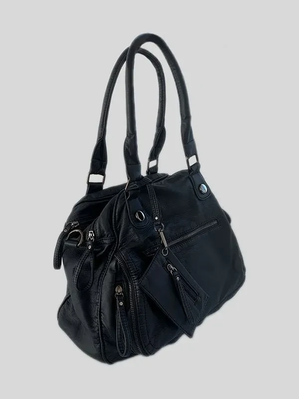 Bolso bandolera de gran capacidad con múltiples cremalleras