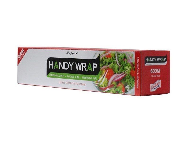 Film de embalaje Handy Wrap 600MX35CM, cortador de cajas y portaobjetos, film para catering, film transparente