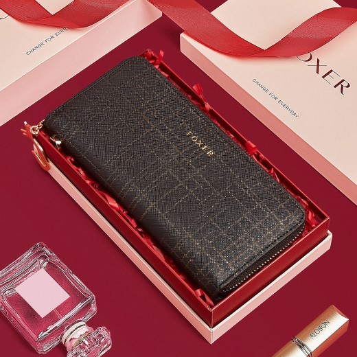 Monedero con múltiples ranuras para tarjetas, largo y ligero, de lujo, popular, para mujer