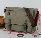 Moderna bolsa para portátil de lona verde militar. Envío gratuito.