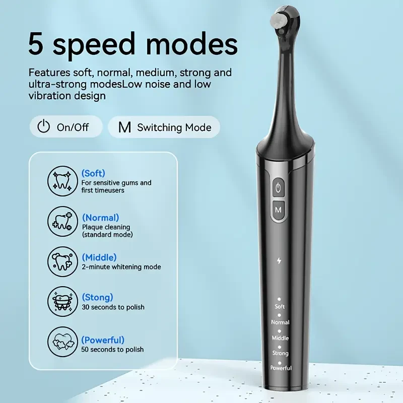 Pulidor de dientes recargable para blanqueamiento y limpieza diaria de dientes.