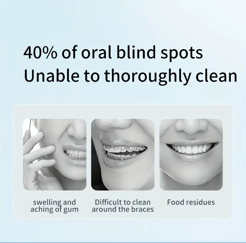 Irrigador bucal eléctrico portátil inalámbrico, 3 modos de cambio, gran depósito de agua