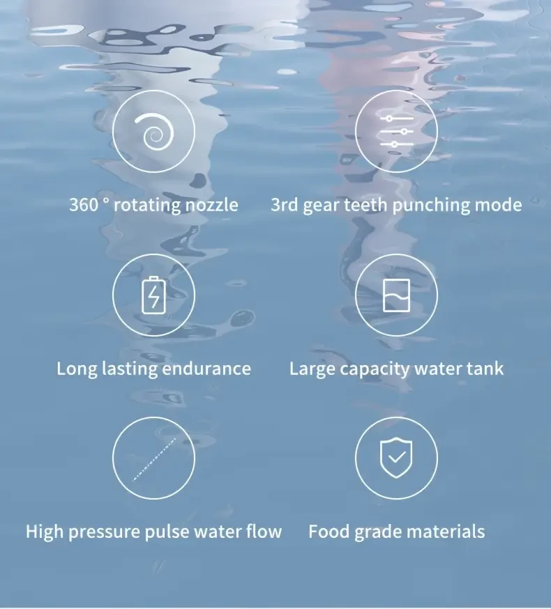 Cepillo de dientes eléctrico con tanque de agua de gran capacidad