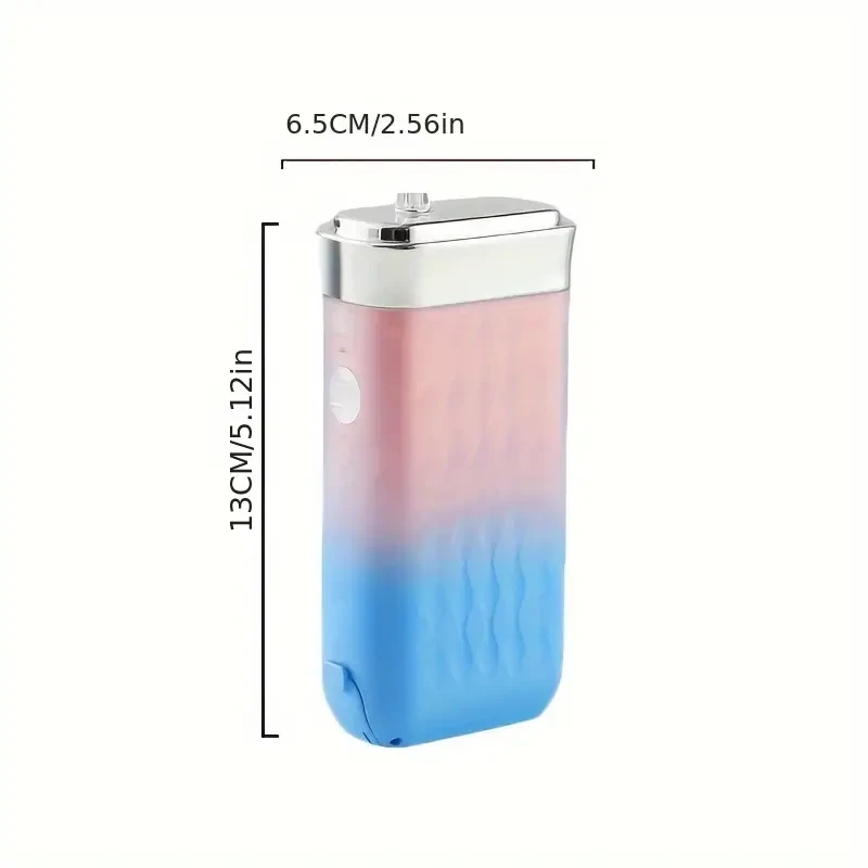 Irrigador bucal eléctrico portátil modelo azul, recargable, de mano, para el cuidado bucal.