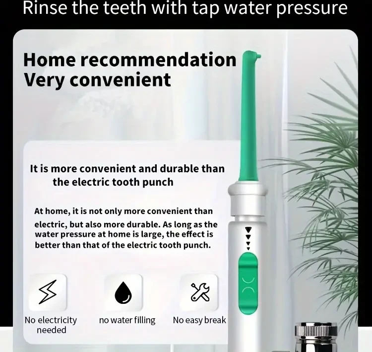 Grifo de agua Cepillo de dientes Hilo dental Limpiador dental