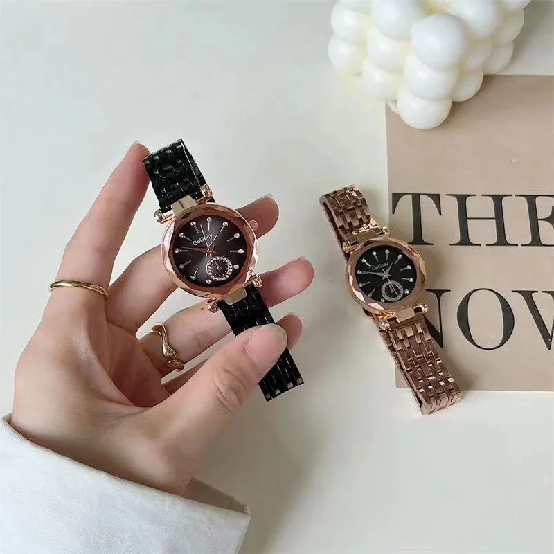 Reloj de cuarzo de acero de moda para mujer