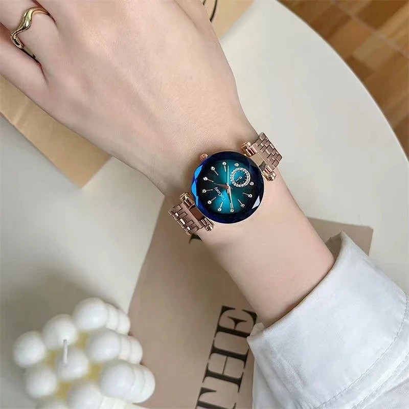 Reloj de cuarzo de acero de moda para mujer