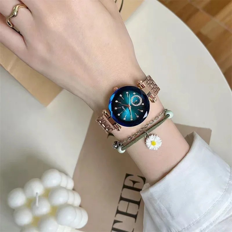 Reloj de cuarzo de acero de moda para mujer