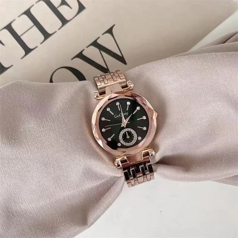 Reloj de cuarzo de acero de moda para mujer