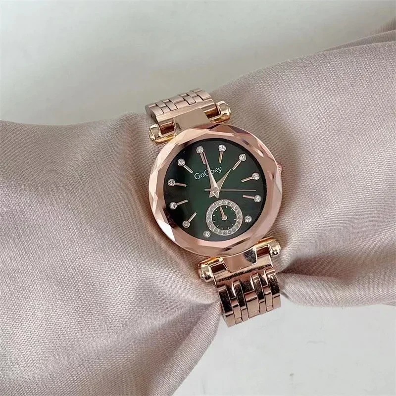Reloj de cuarzo de acero de moda para mujer
