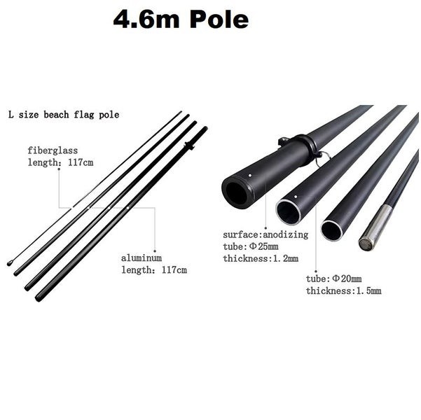 POLE - para bandera de plumas de 4,6 m