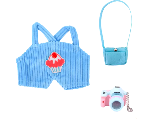 4/3/2 piezas de accesorios de ropa de pato, pato amarillo Lalafanfan de 30 cm, faldas, cámaras, bolsos, juego de peluche kawaii, juguetes de regalo