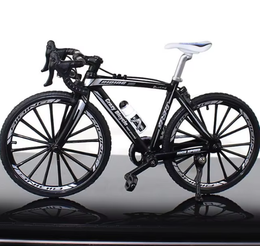 Mini bicicleta de aleación a escala 1:10, modelo de bicicleta de montaña de carreras de metal fundido a presión, plegable, con adornos de ciclismo, juguetes de colección para niños.