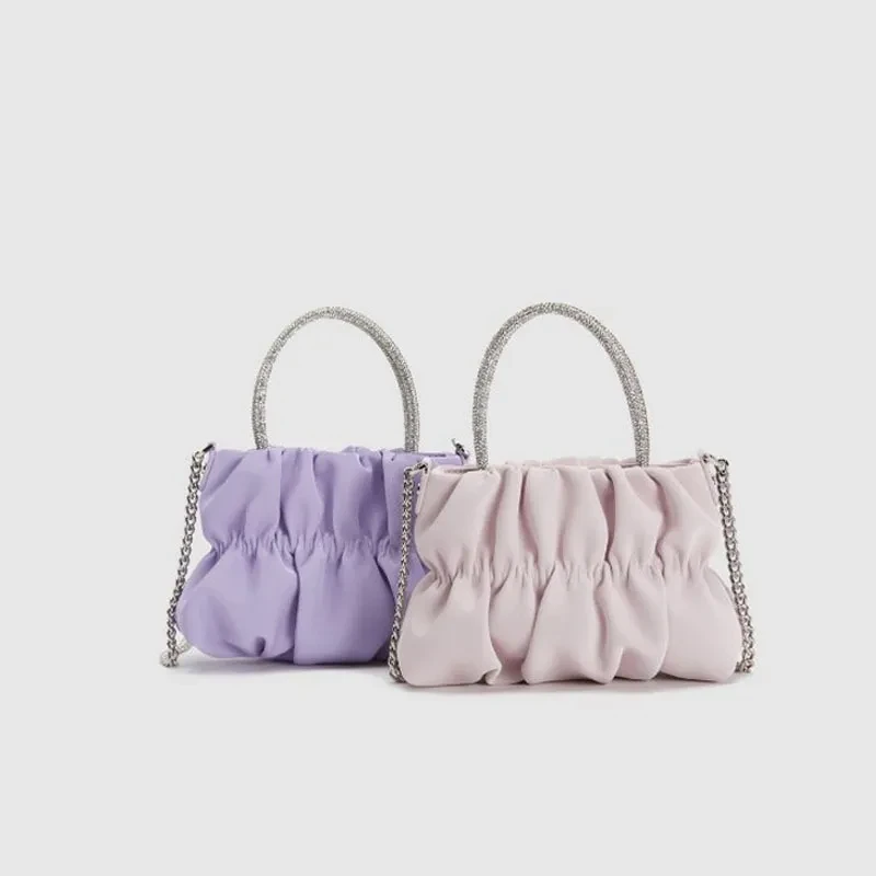 Nuevo bolso bandolera plisado con cadena de nubes para mujer para fiestas