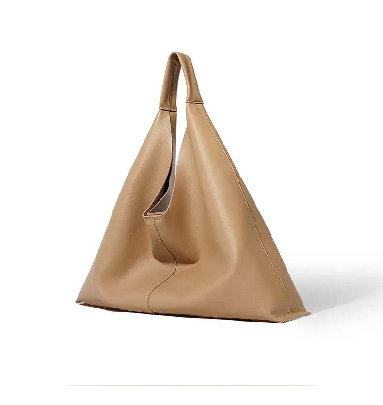 Bolso de mano de cuero para mujer, estilo informal, bolso de hombro de cuero suave