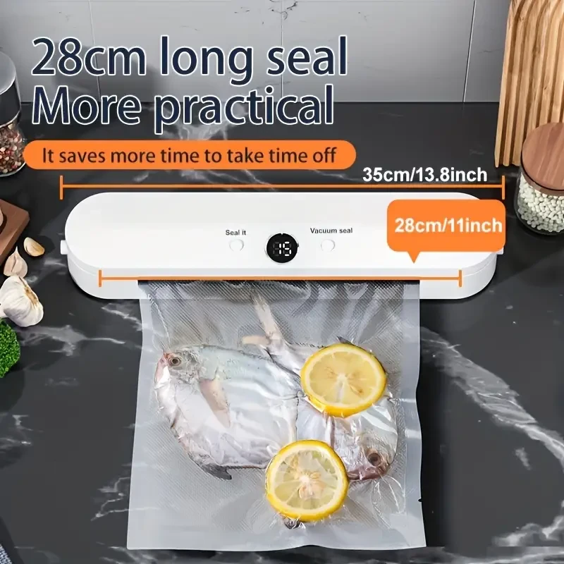Selladora al vacío automática compacta - 110-130 V, enchufe estadounidense, ideal para conservar alimentos y refrigerios, esencial en la cocina